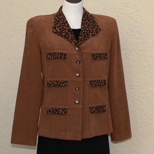 Kari's Place Jacket with Leopard Trim